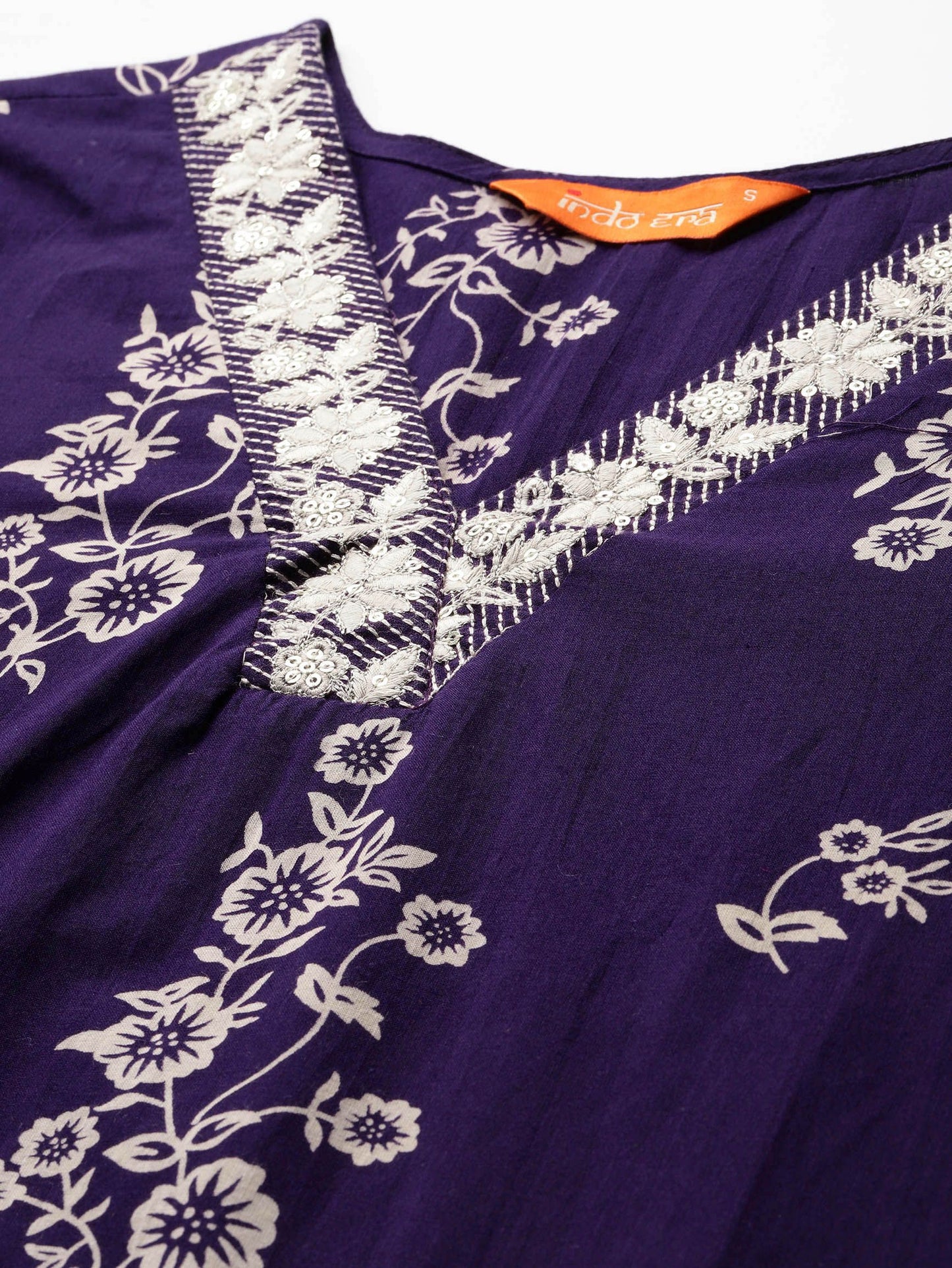 Floral Printed Pure Cotton Kurta with Trousers & Dupatta