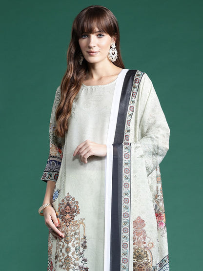 Dhiyona IE Ethnic Motifs Printed Kurta With Trousers & Dupatta