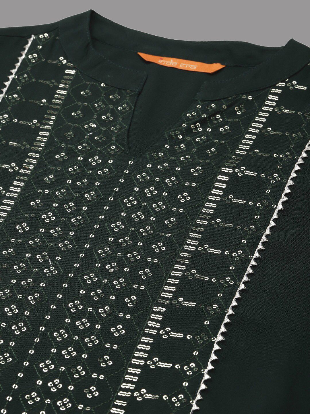 Women Green & White Embroidered Kurta with Trousers & Dupatta