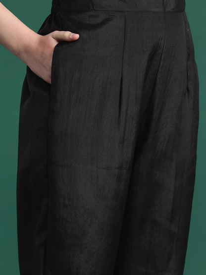 Woven Design Kurta With Trousers & Dupatta