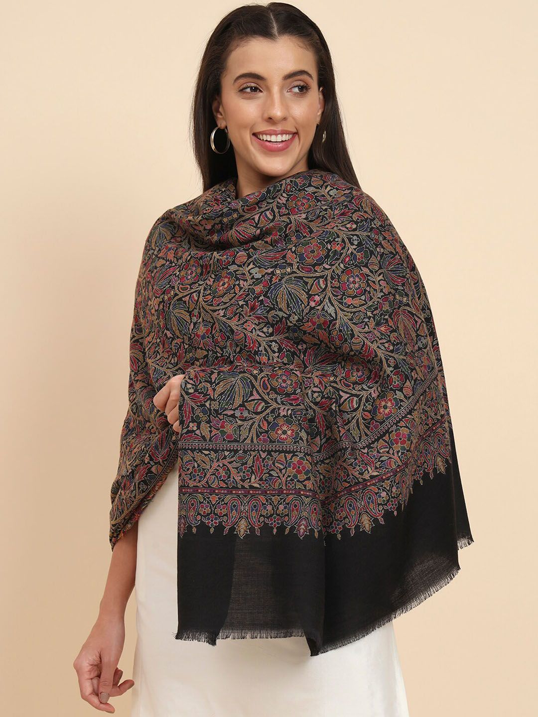 Dhiyona PA Floral Kaani Woven Design Shawl