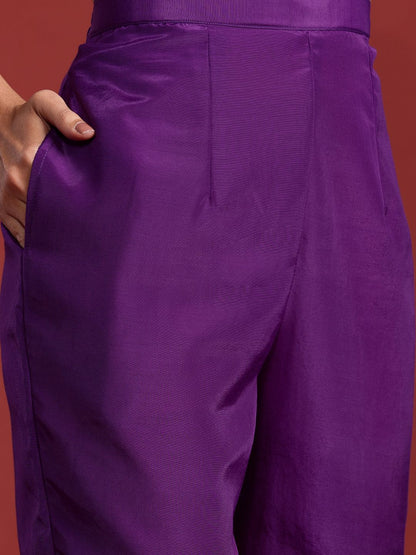 Dhiyona IE Floral Embroidered Sequinned Kurta With Trousers & Dupatta