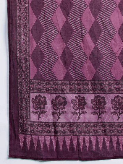 Dhiyona IE Floral Printed Gotta Patti Pure Cotton Kurta With Salwar & Dupatta