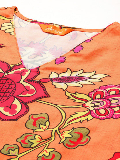Dhiyona IE Women Floral Printed Regular Kurta with Trousers