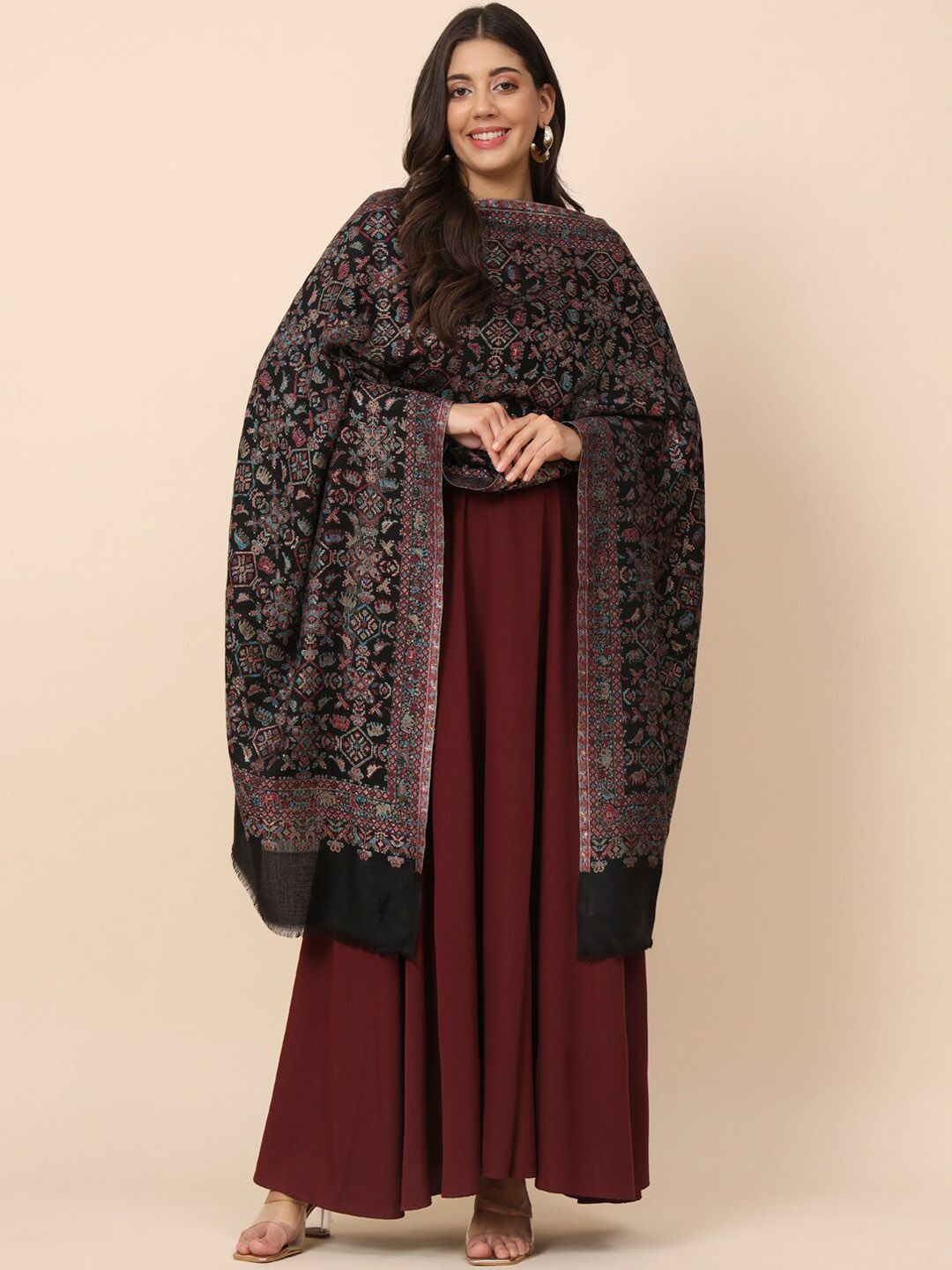 Dhiyona PA Ethnic Motifs Woven Design Modal Shawl
