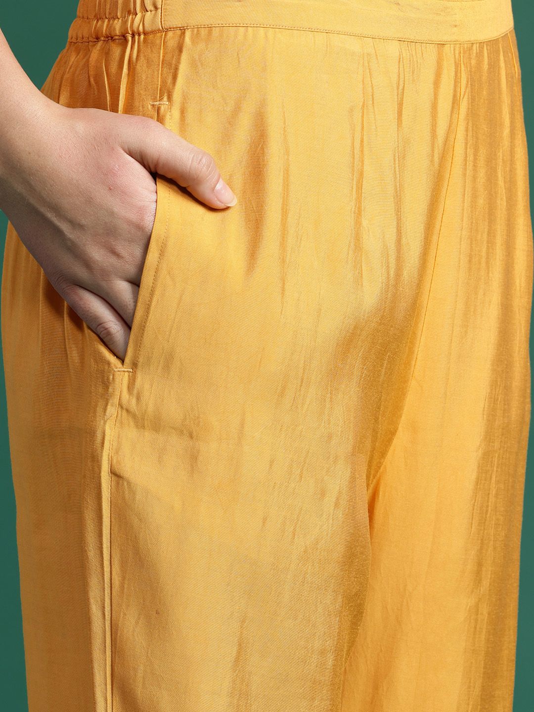 Dhiyona IE Floral Embroidered Sequinned Kurta With Trousers & Dupatta