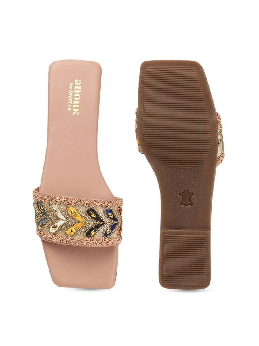 Dhiyona AK Embellished Open Toe Flats