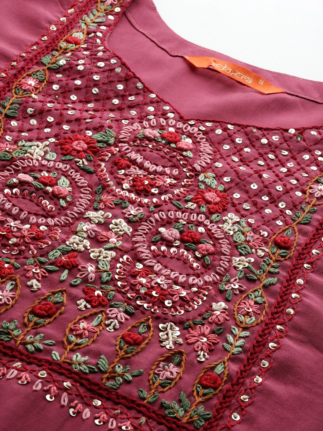 Floral Embroidered Kurta with Trousers & Dupatta