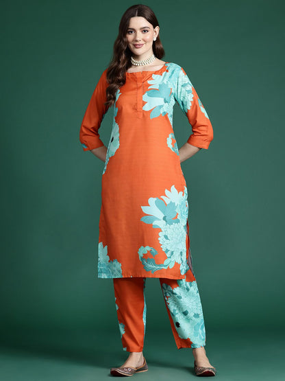 Dhiyona IE Floral Printed Kurta with Trousers