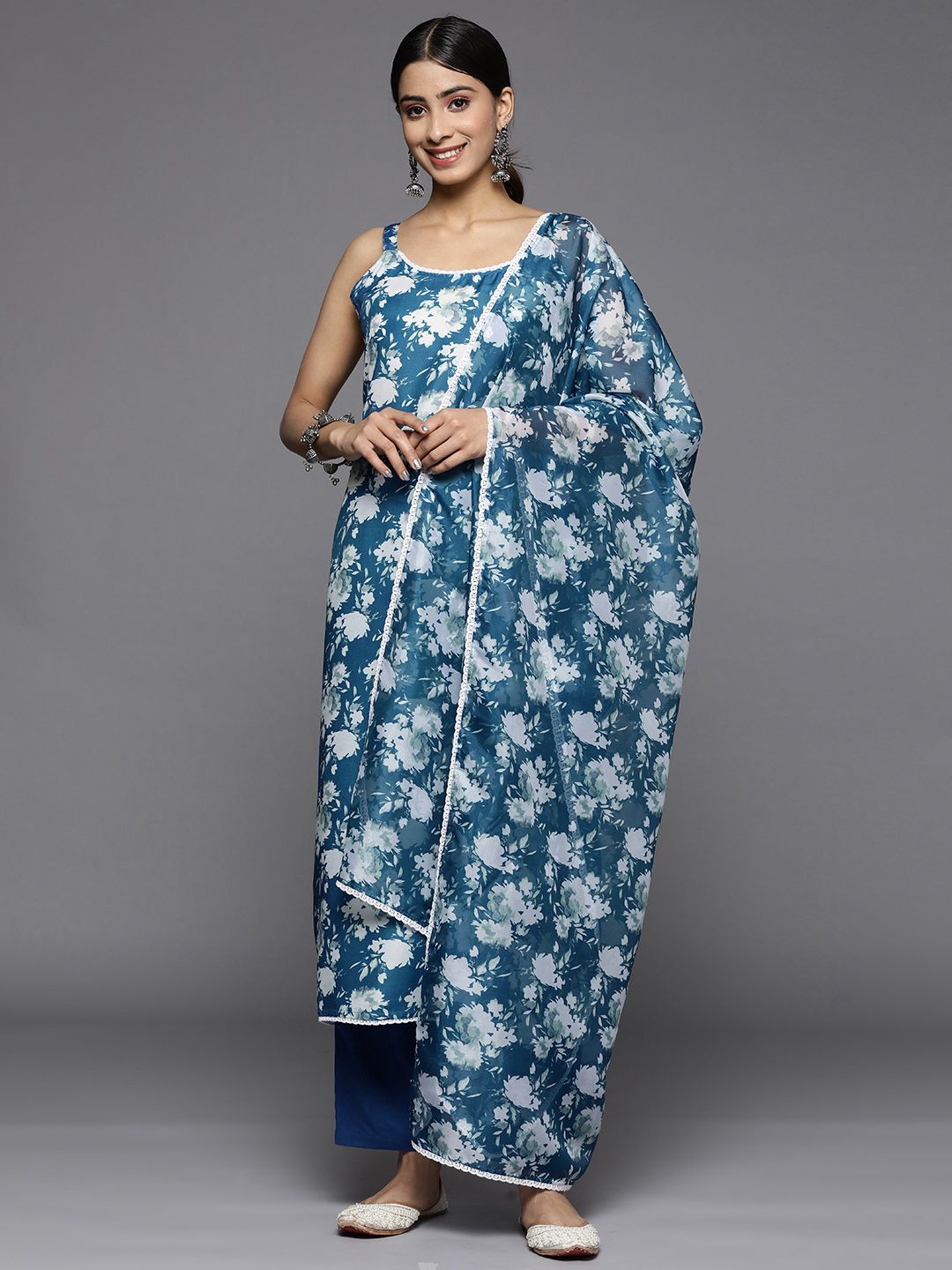 Dhiyona VA Women's Ethnic Motifs Printed Kurta With Trousers & With Dupatta