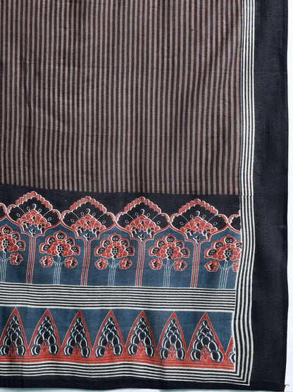 Dhiyona IE Ethnic Motifs Striped Sequinned Pure Cotton Kurta With Trousers & Dupatta