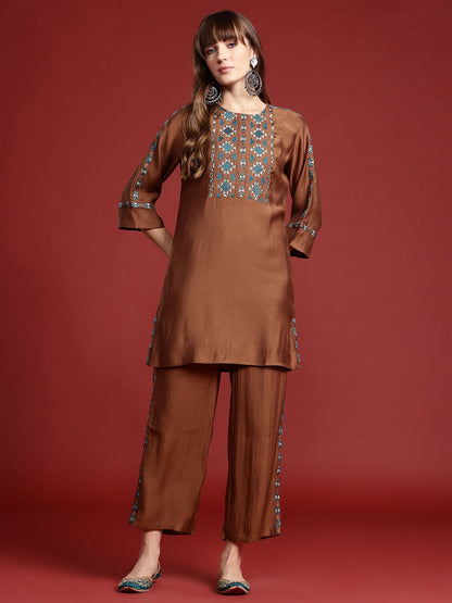 Dhiyona IE Brown Women Co-Ord Set