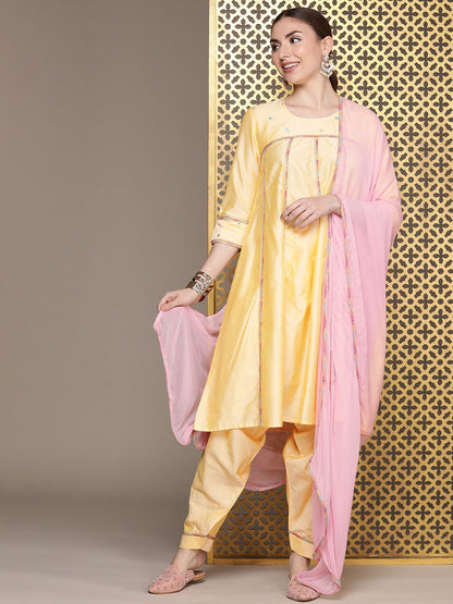 Dhiyona PD Women Jashn Empire Gotta Patti Kurta with Churidar & Dupatta