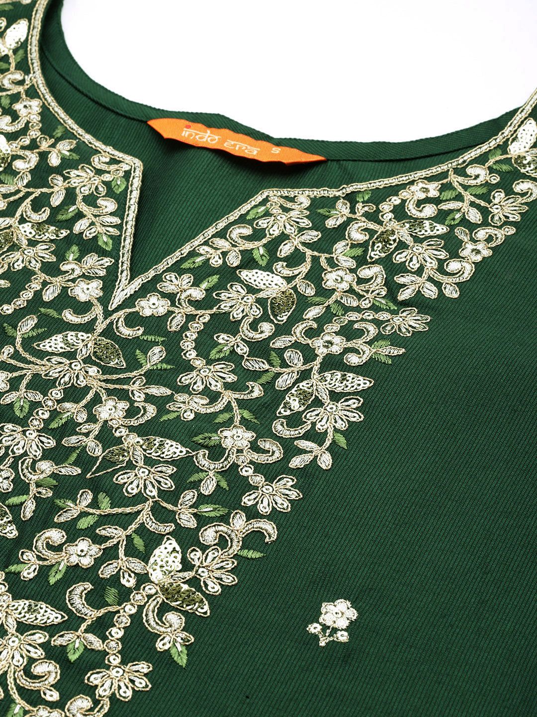 Dhiyona IE Women Embroidered Straight Kurta & Trousers With Dupatta