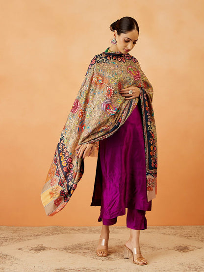 Dhiyona PA Women Floral Embroidered Shawl