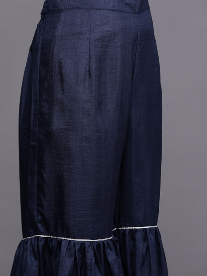 Dhiyona IE Women Blue Dyed Kurta with Sharara