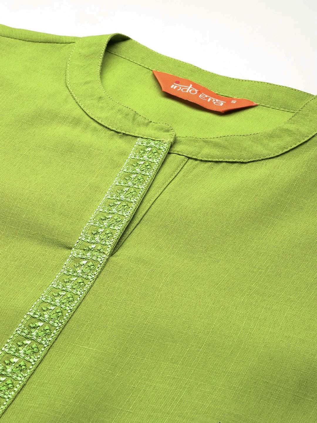 Ethnic Motifs Yoke Design Thread Work Kurta with Trousers & With Dupatta