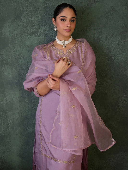 Women Ethnic Motifs Embroidered Kurta with Trousers & Dupatta