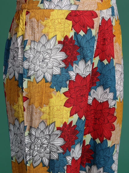 Dhiyona IE Floral Printed Pure Cotton Kurta with Trousers