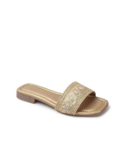 Dhiyona AK Women Woven Design Open Toe Flats