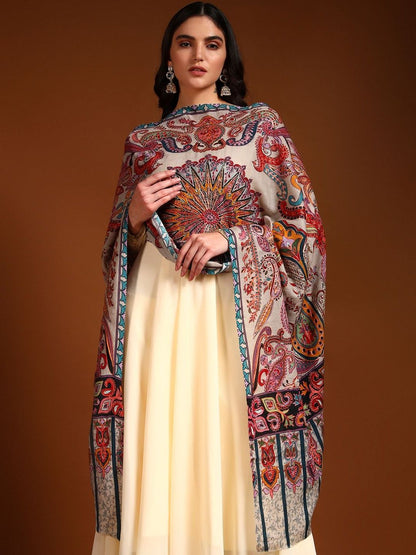 Dhiyona PA Women Abstract Embroidered Shawl
