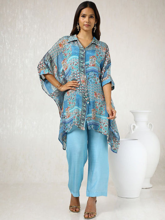 Dhiyona SO Women's Women Ethnic Motifs Printed Regular Kurta with Trousers