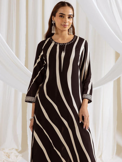 Dhiyona IS Women's Women Striped Kurta with Palazzo