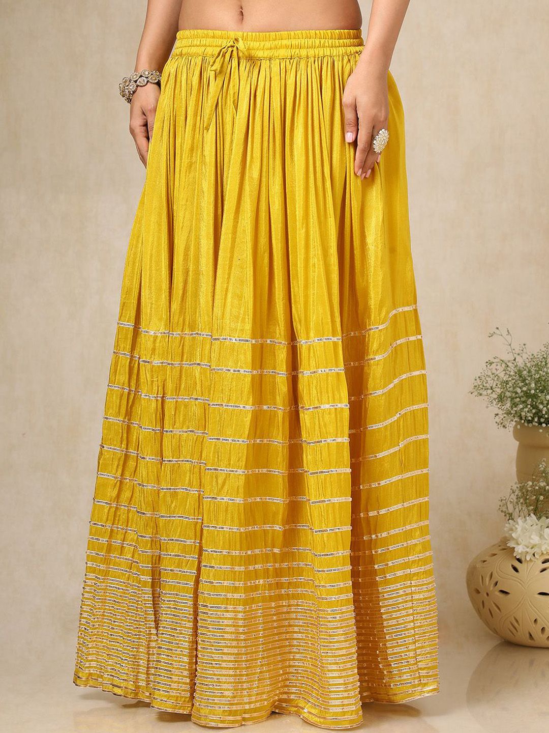 Dhiyona SO Women's Women Ethnic Motifs Regular Beads and Stones Kurta with Skirt & With Dupatta