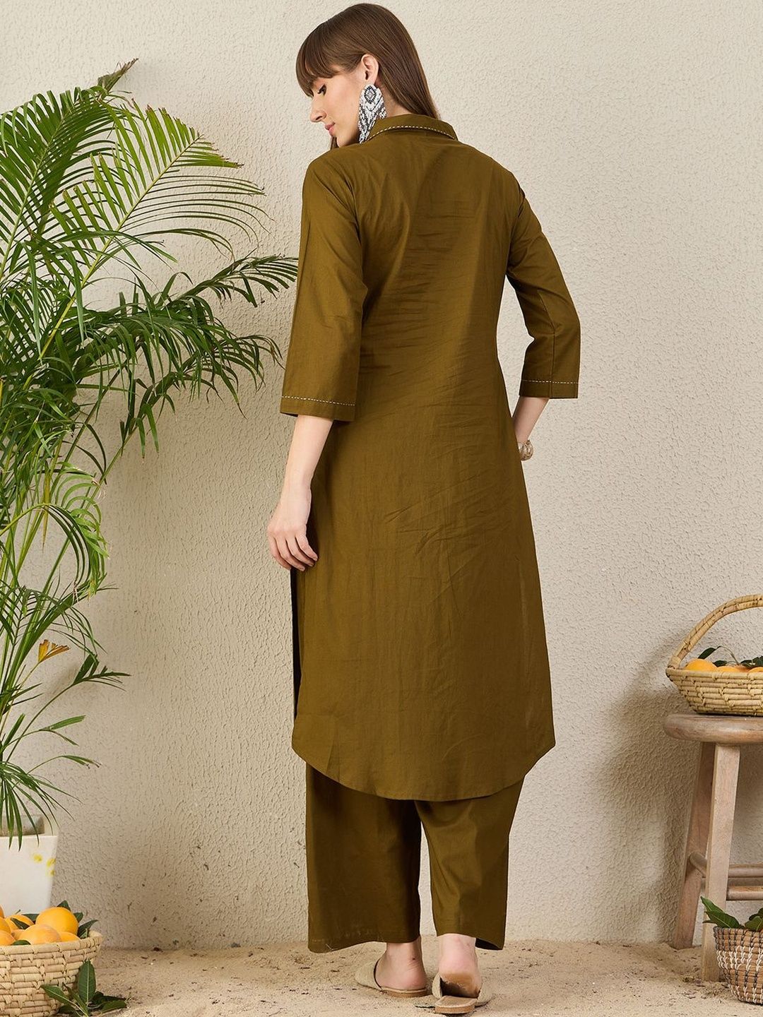 Thread Work Pure Cotton Kurta With Palazzos