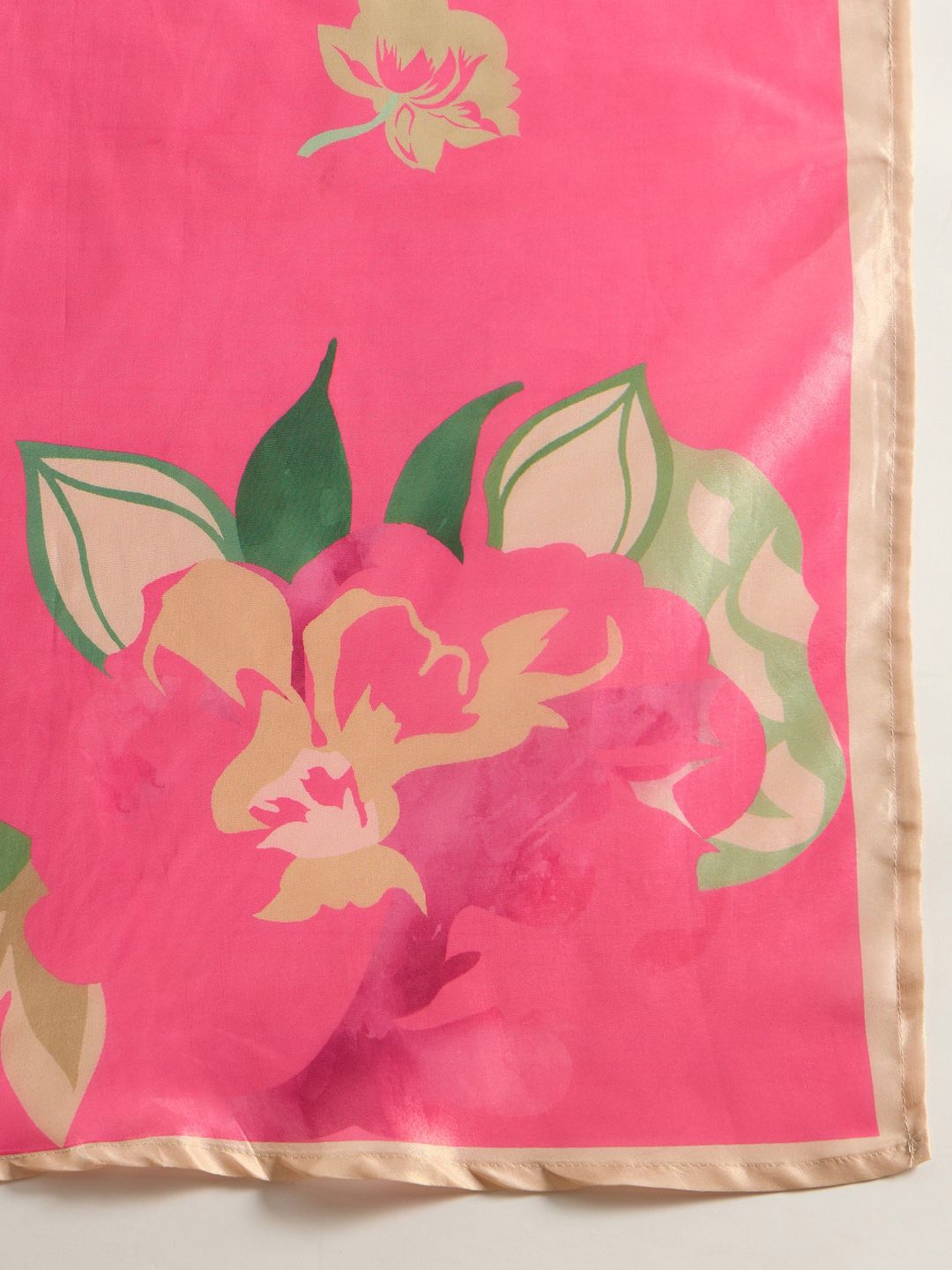 Floral Printed V-Neck Kurta with Trouser & Dupatta