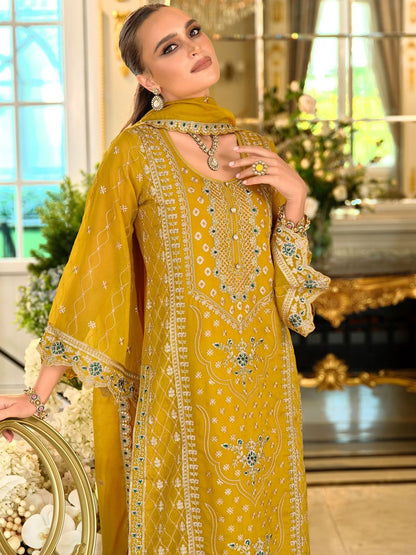 Adults-Women Woven Design Embroidered Kurta with Trousers & Dupatta