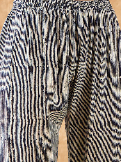 Dhiyona IE Ethnic Motifs Printed Straight Sequinned Kurta with Trousers