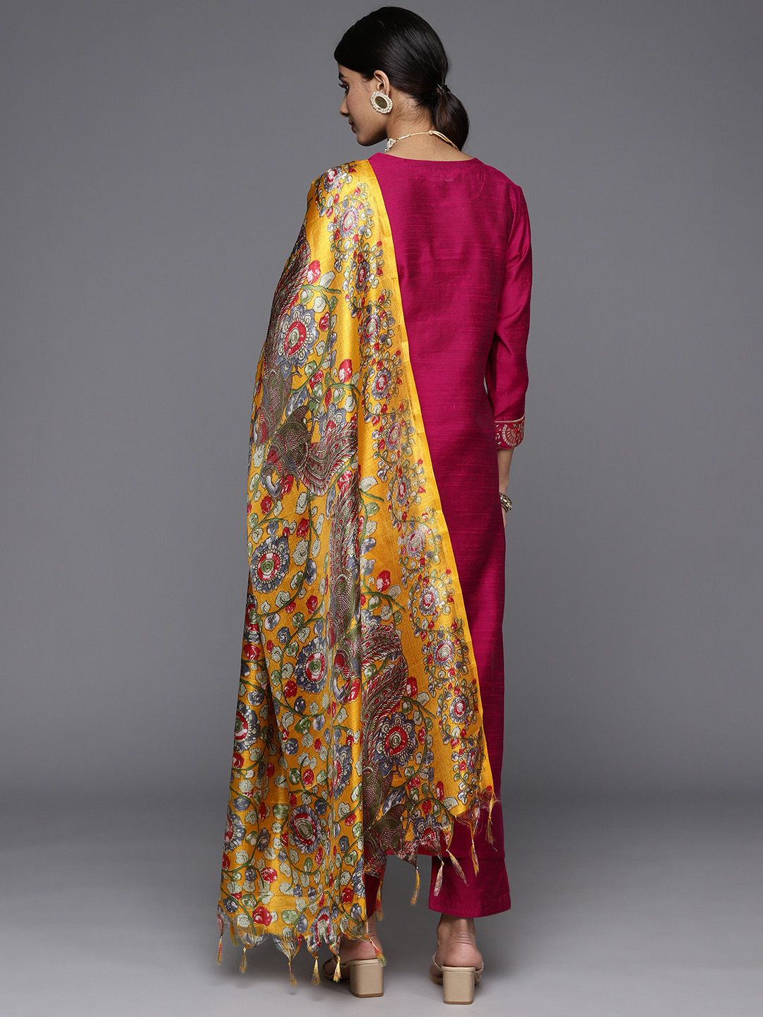 Dhiyona VA Women's Ethnic Motifs Regular Gotta Patti Kurta with Trousers & With Dupatta