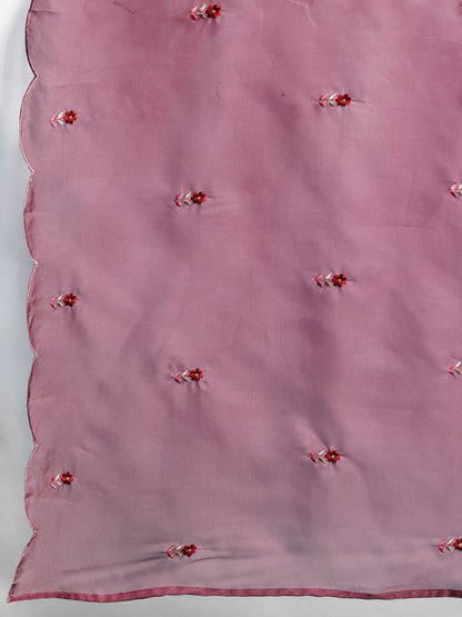 Floral Embroidered Regular Thread Work Kurta with Trousers & With Dupatta