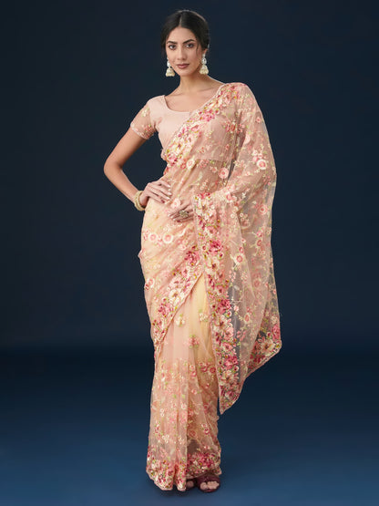 Dhiyona KS Women's Floral Embroidered Saree
