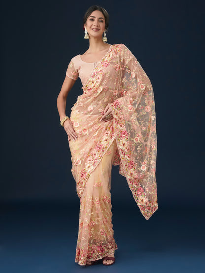 Dhiyona KS Women's Floral Embroidered Saree