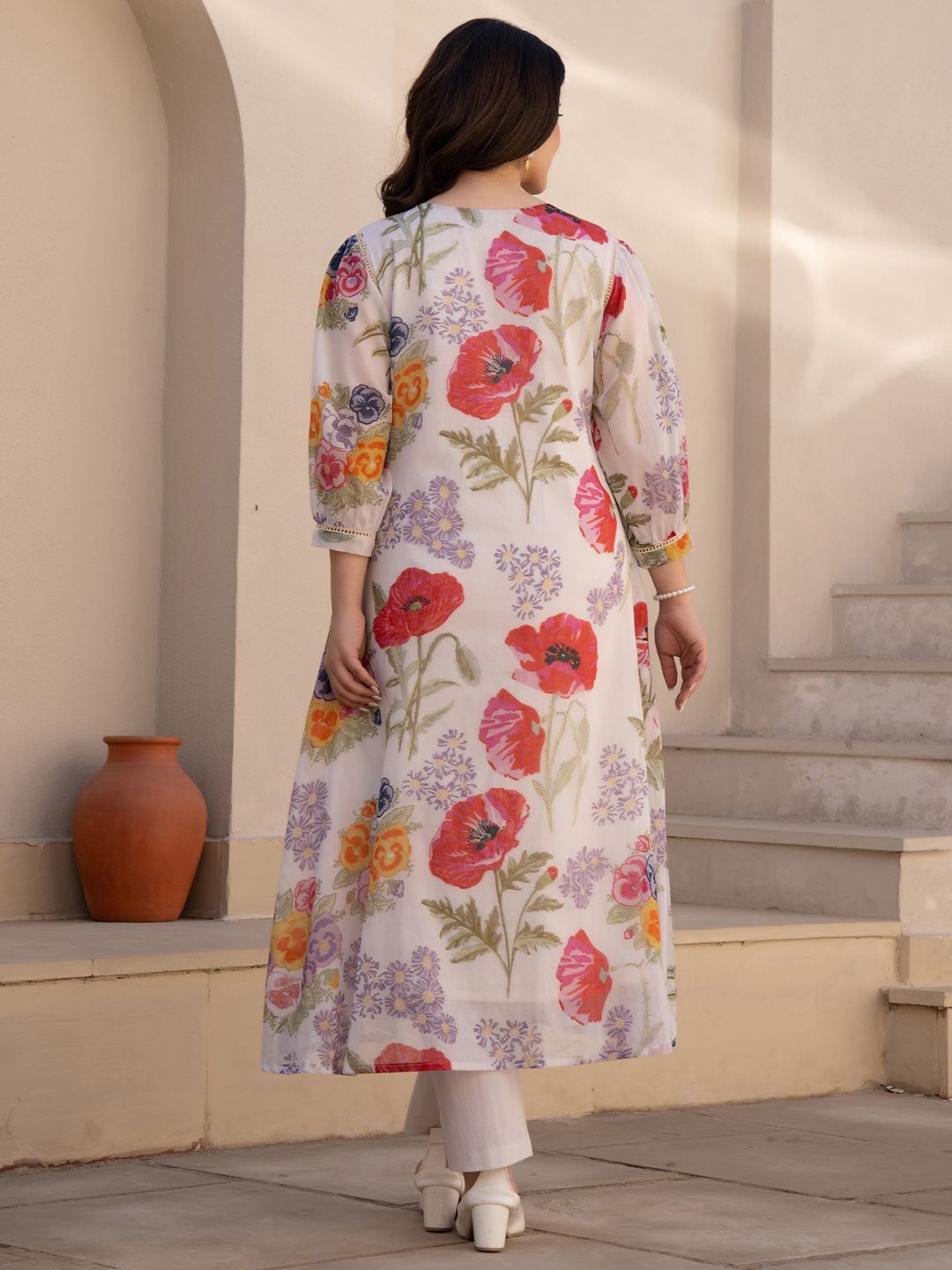 Dhiyona IE Printed Pure Cotton Tunic & Trousers Co-ords