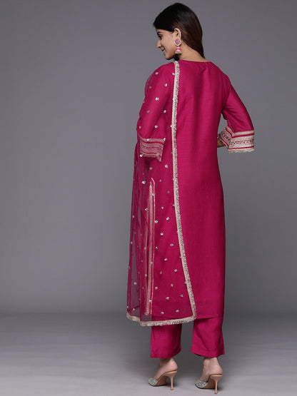 Dhiyona VA Women's Regular Gotta Patti Kurta with Trousers & With Dupatta
