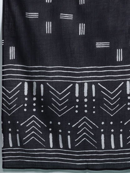 Dhiyona IE Geometric Printed Panelled Pure Cotton Kurta with Trousers & Dupatta