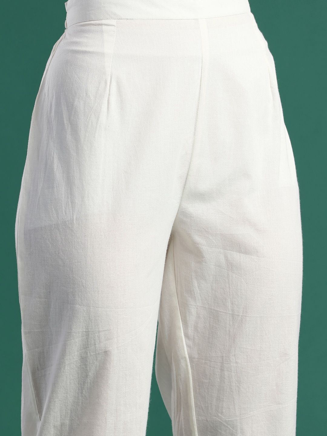 Ethnic Motifs Printed Angrakha Pure Cotton Kurta with Trousers & Dupatta