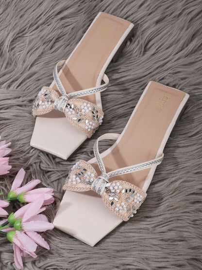 Dhiyona AK Embellished Open Toe Flats