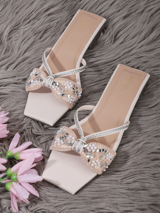 Dhiyona AK Embellished Open Toe Flats