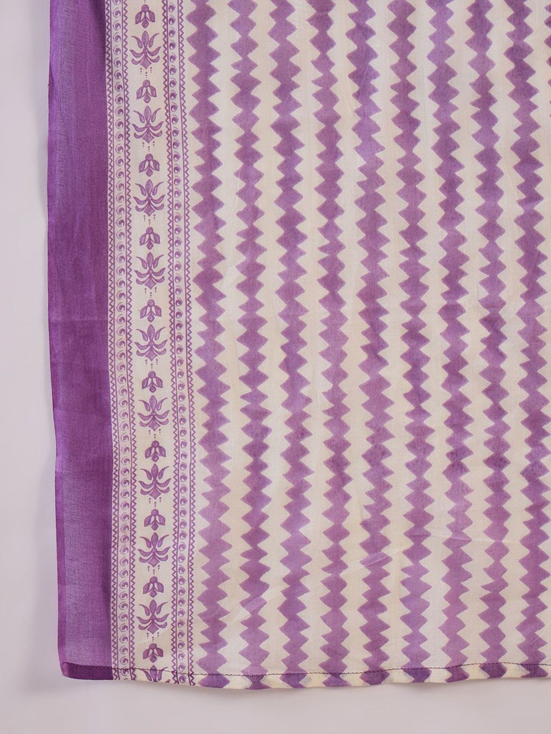 Floral Printed V-Neck Pure Cotton Straight Kurta With Trousers & Dupatta