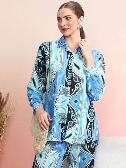Dhiyona IE Printed Shirt With Trousers Co-Ords