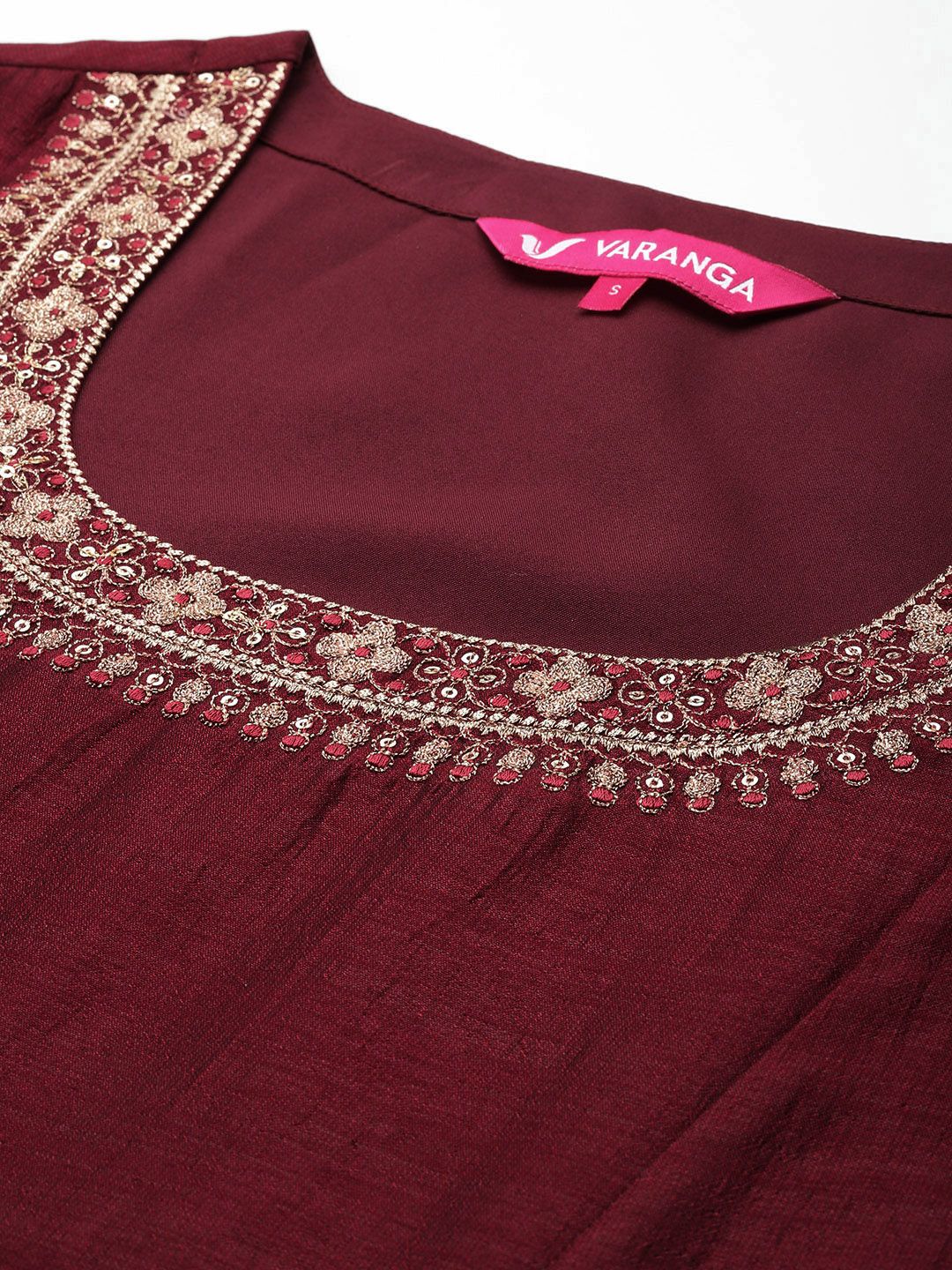 Dhiyona VA Women's Ethnic Motifs Embroidered Anarkali Kurta with Palazzos & With Dupatta