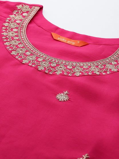 Dhiyona IE Floral Embroidered Kurta with Trousers & With Dupatta