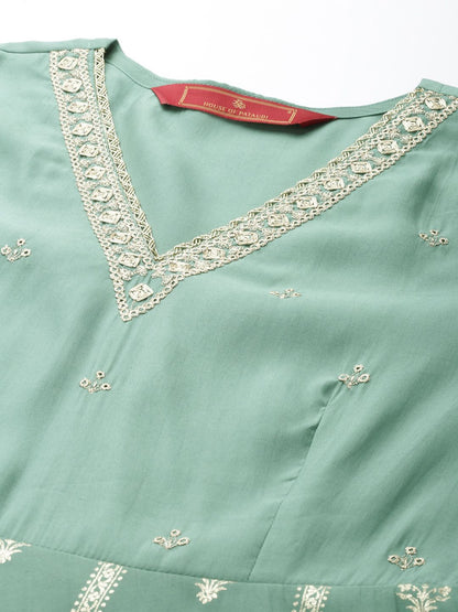 Dhiyona PD Women Floral Printed Jashn Kurta with Churidar & With Dupatta
