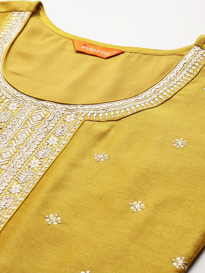 Ethnic Motifs Embroidered Kurta with Trousers & Dupatta