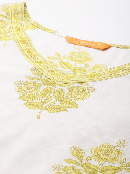 Ethnic Motifs Printed Pure Cotton Kurta with Salwar & With Dupatta