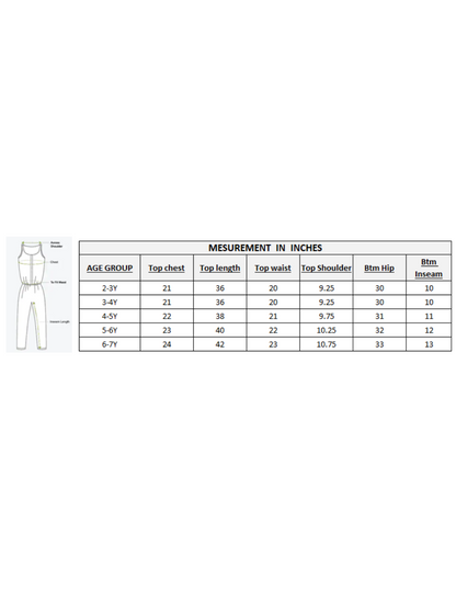 Girls Printed Cotton Jumpsuit with Kodi Embroidery